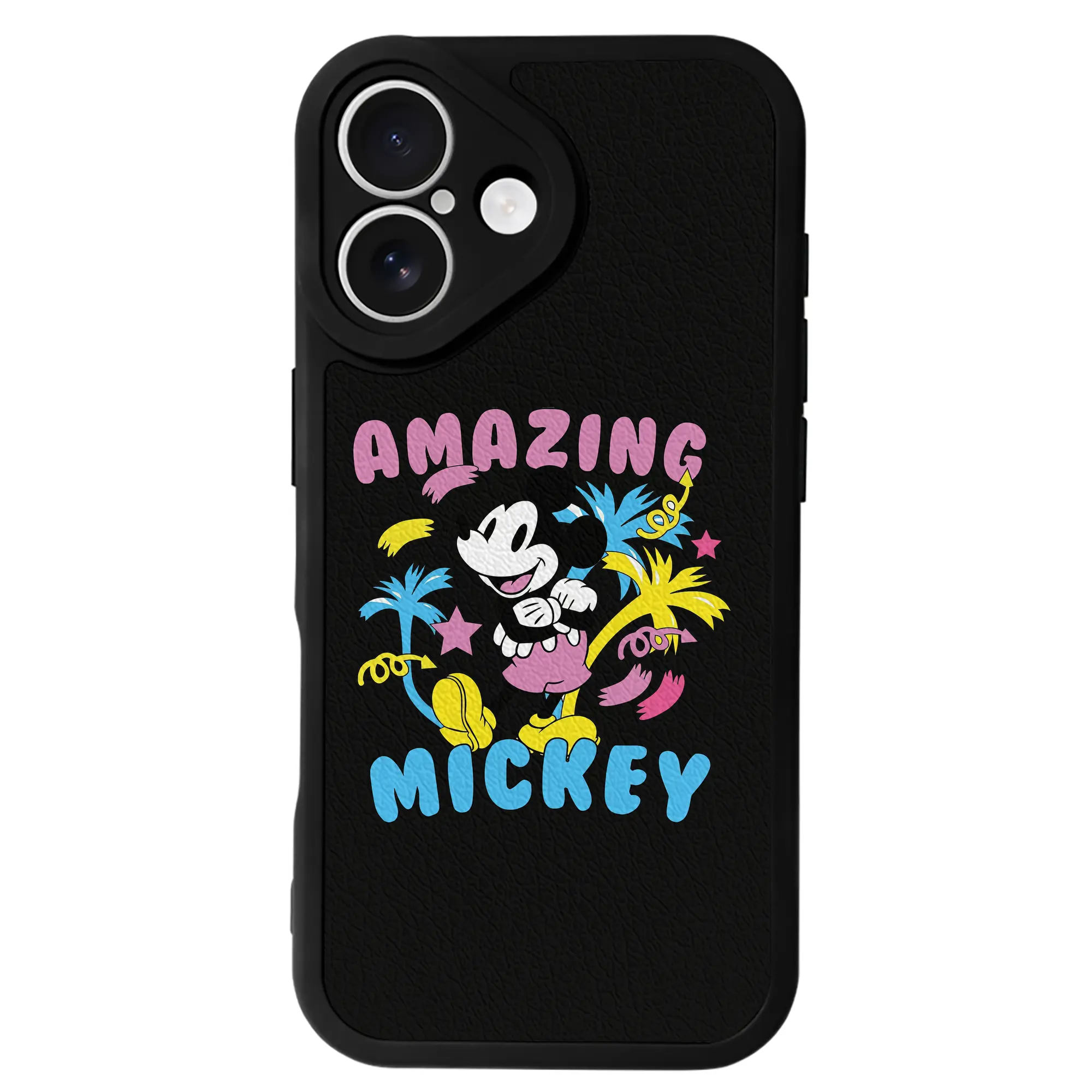 ミッキーマウス（Mickey Mouse） グッズ ミッキーマウス（Mickey Mouse） - IPhone 16シリーズ対応 ・ シリコンスマホケース ・ レザー調 ・ 高精度フィット ・ 耐衝撃 ・ ワイヤレス充電対応 ・ 精密カット